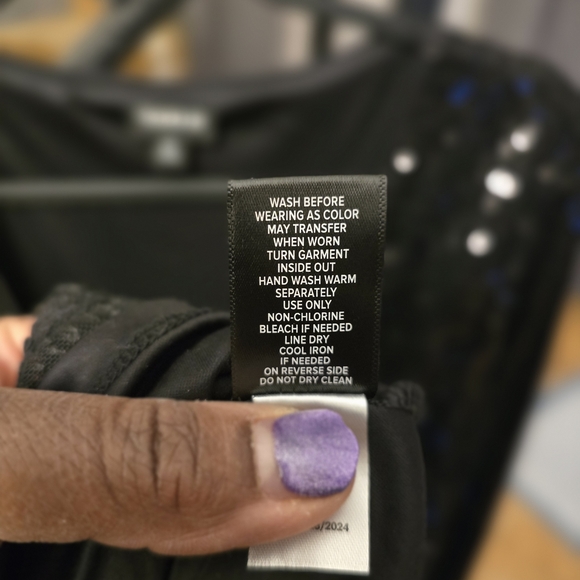 torrid Black Sequin Wrap-Style Long Sleeve Dress - Picture 7 of 9